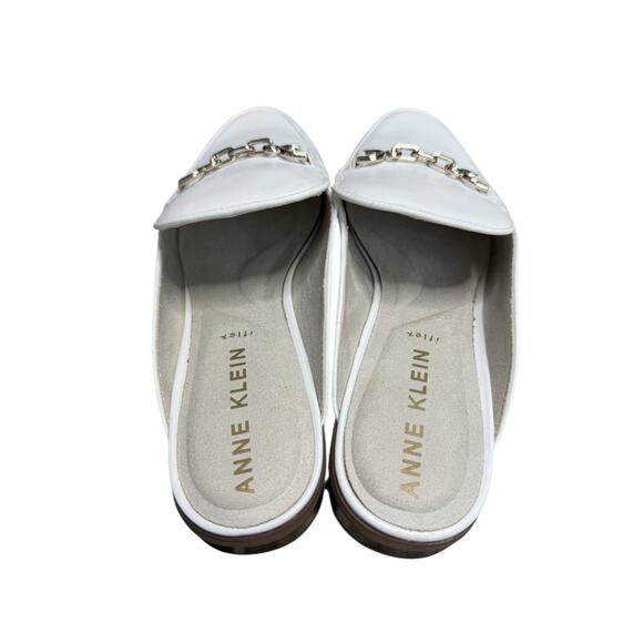 NEW Anne Klein Brantley Bit Loafer Mule Slip-On Shoes Women's 7.5 White Minimal - Picture 3 of 8